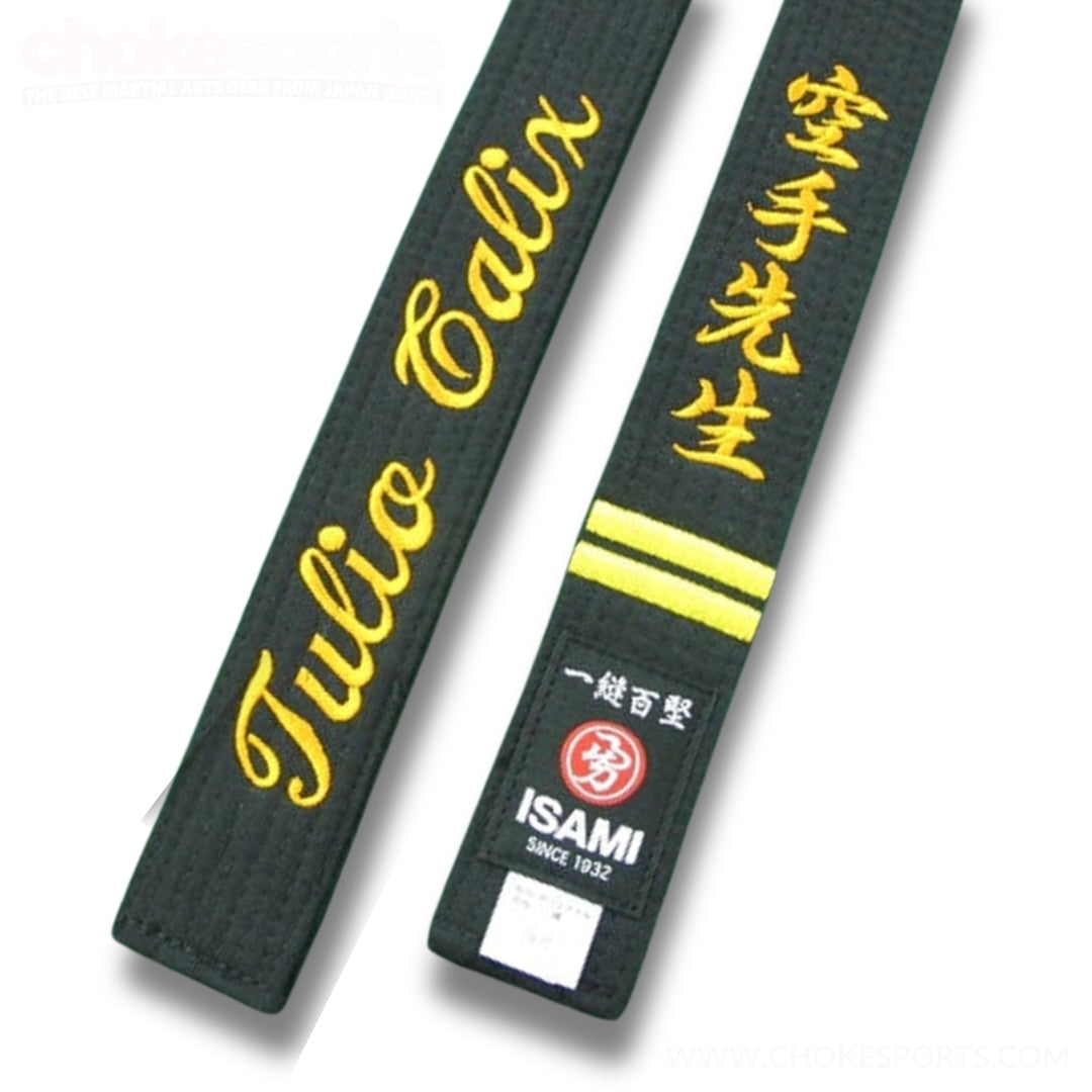 Lightweight Isami Karate Black Belt with Embroidery