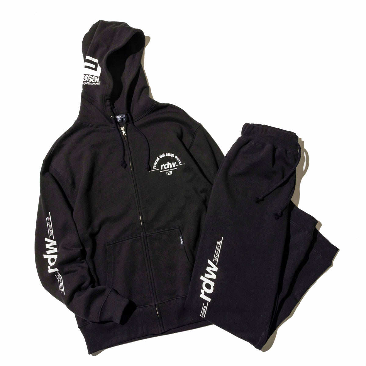 Reversal RVDDW RDW Logo Sweatpants – Black – flat lay