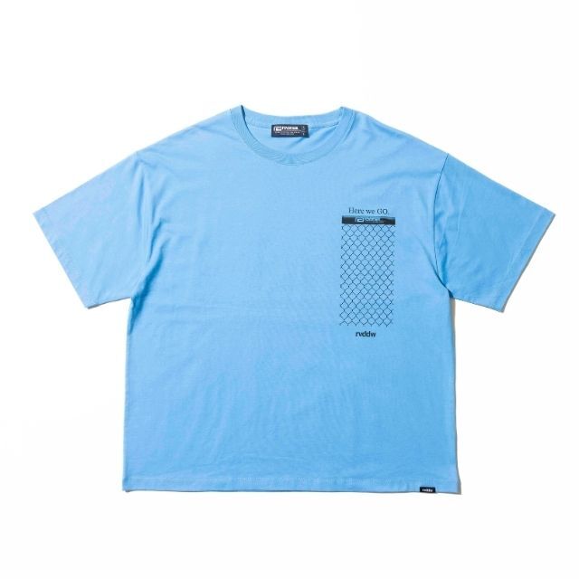 Reversal RVDDW Cage Cotton T-Shirt – Sax Blue – flat lay