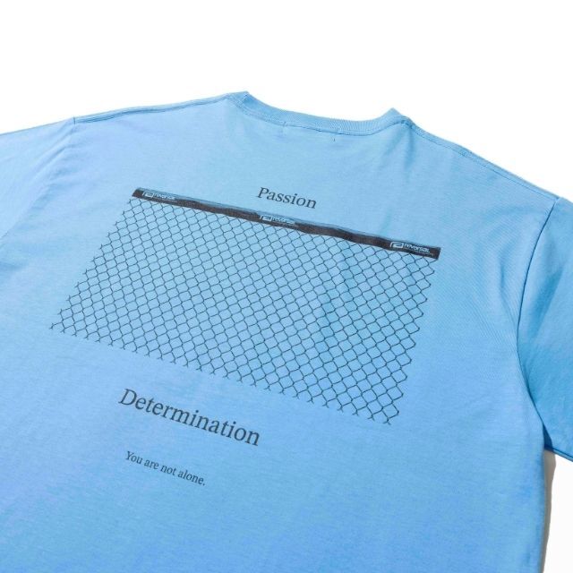 Reversal RVDDW Cage Cotton T-Shirt – Sax Blue – detail shot