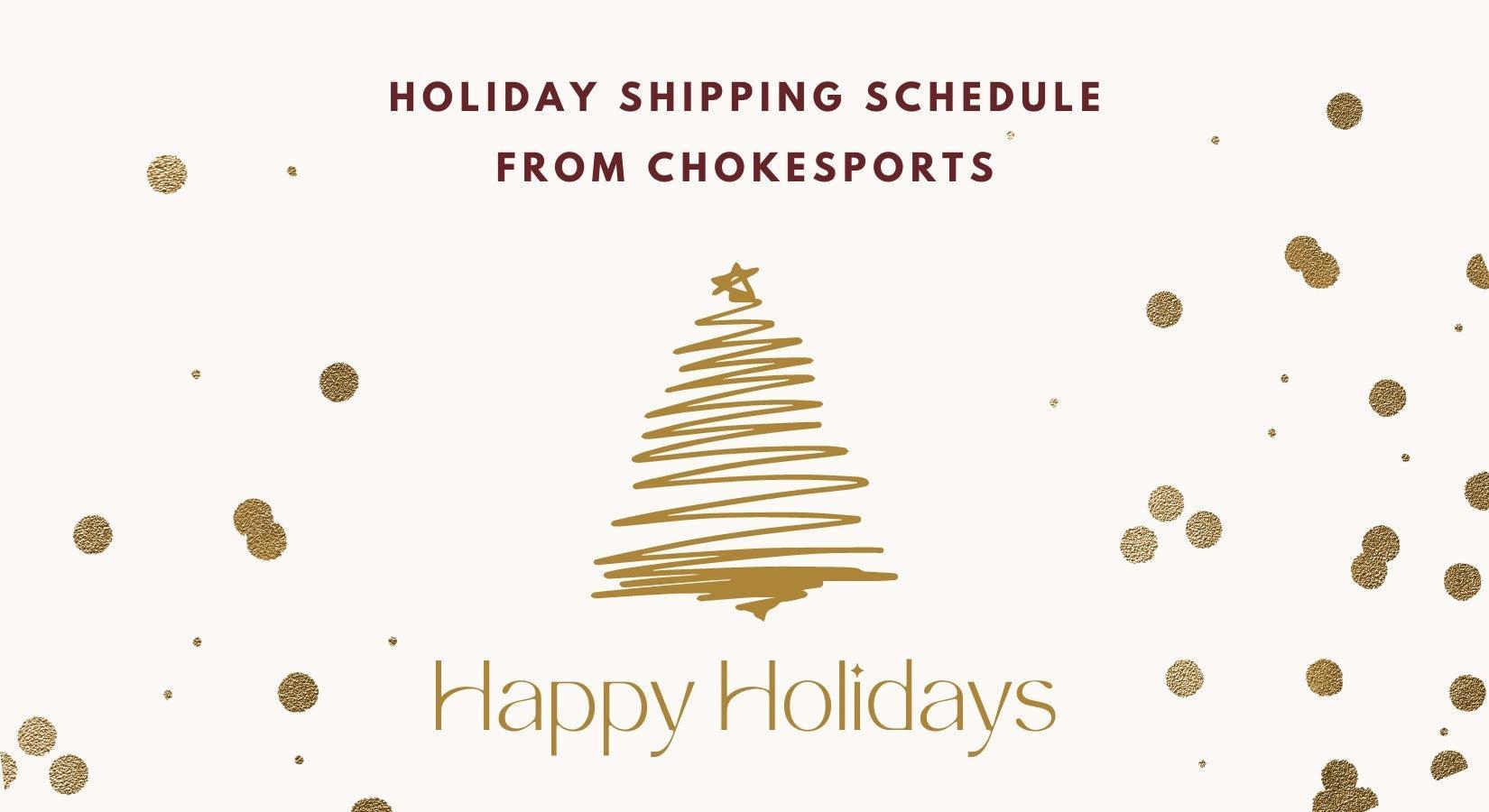 Winter Holiday & Shipping Schedule