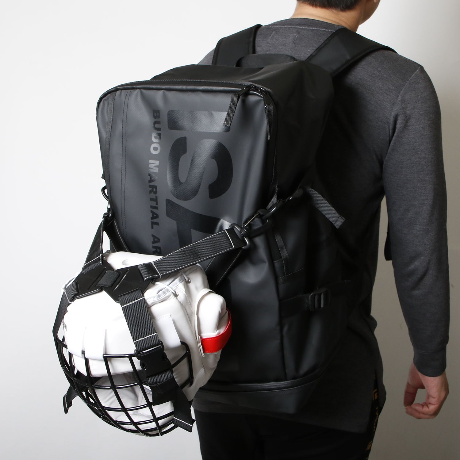 Isami Waterproof Backpack II worn on the back