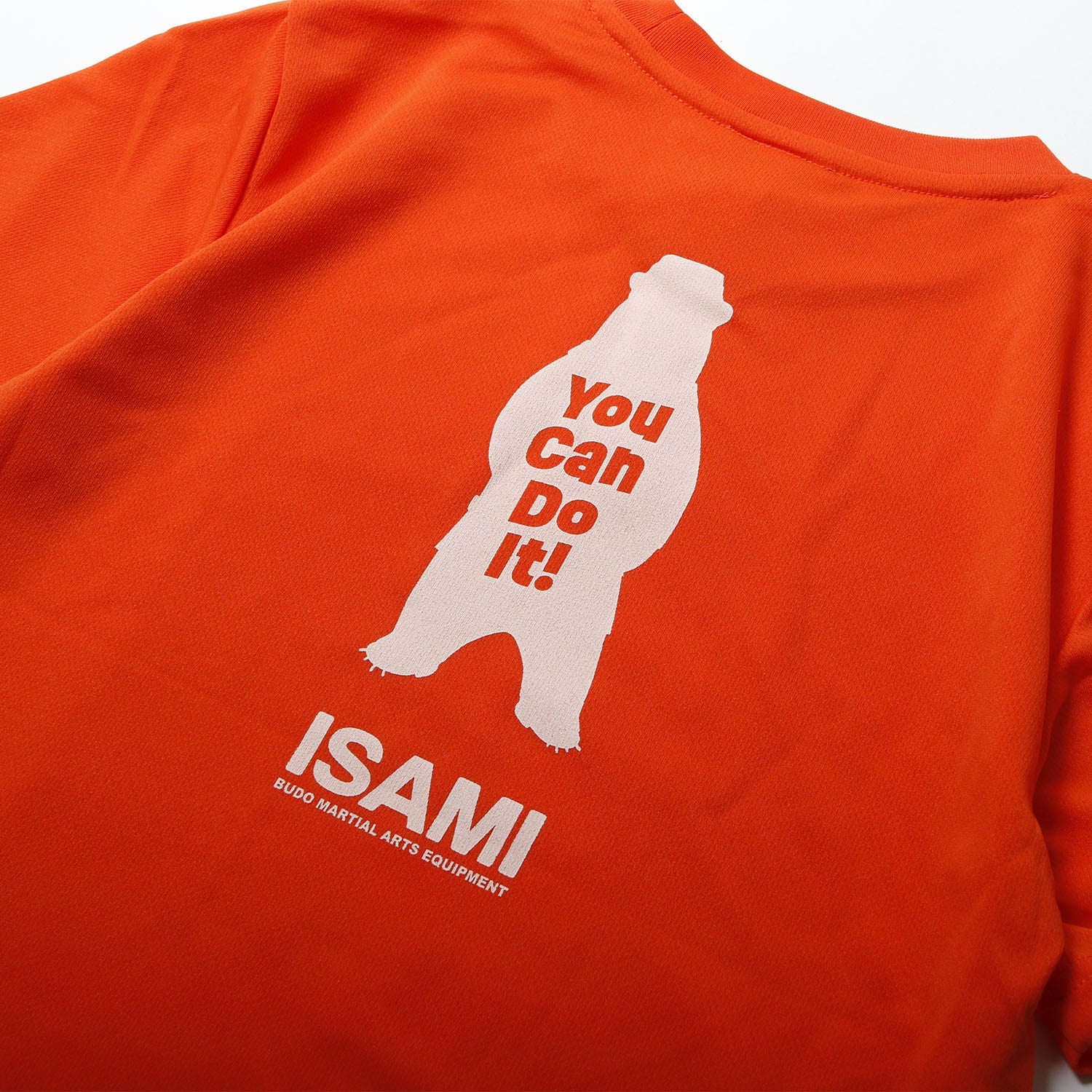 Isami You Can Do It Karate Bear T-Shirt in Mint Blue, back detail