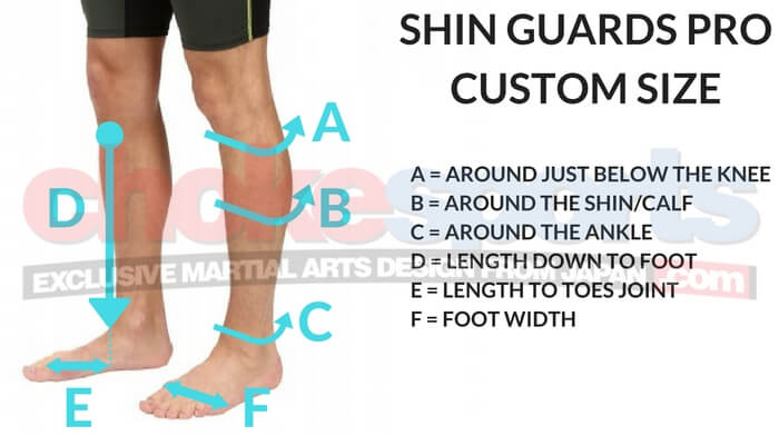 Isami Shin Guards Pro (Wrestling Kick Pads) custom size chart