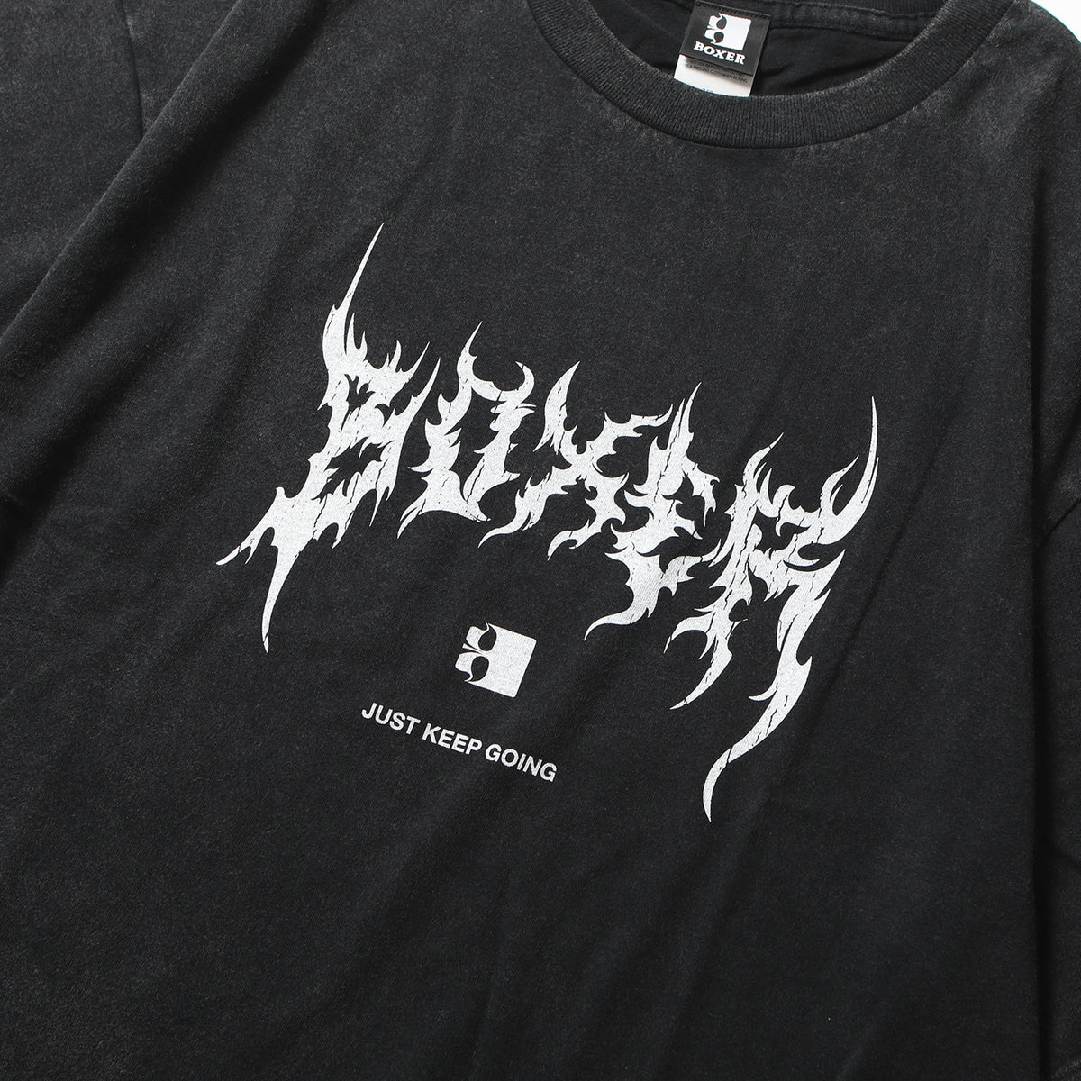 Boxer Metal Logo T-Shirt – Black – detail shot