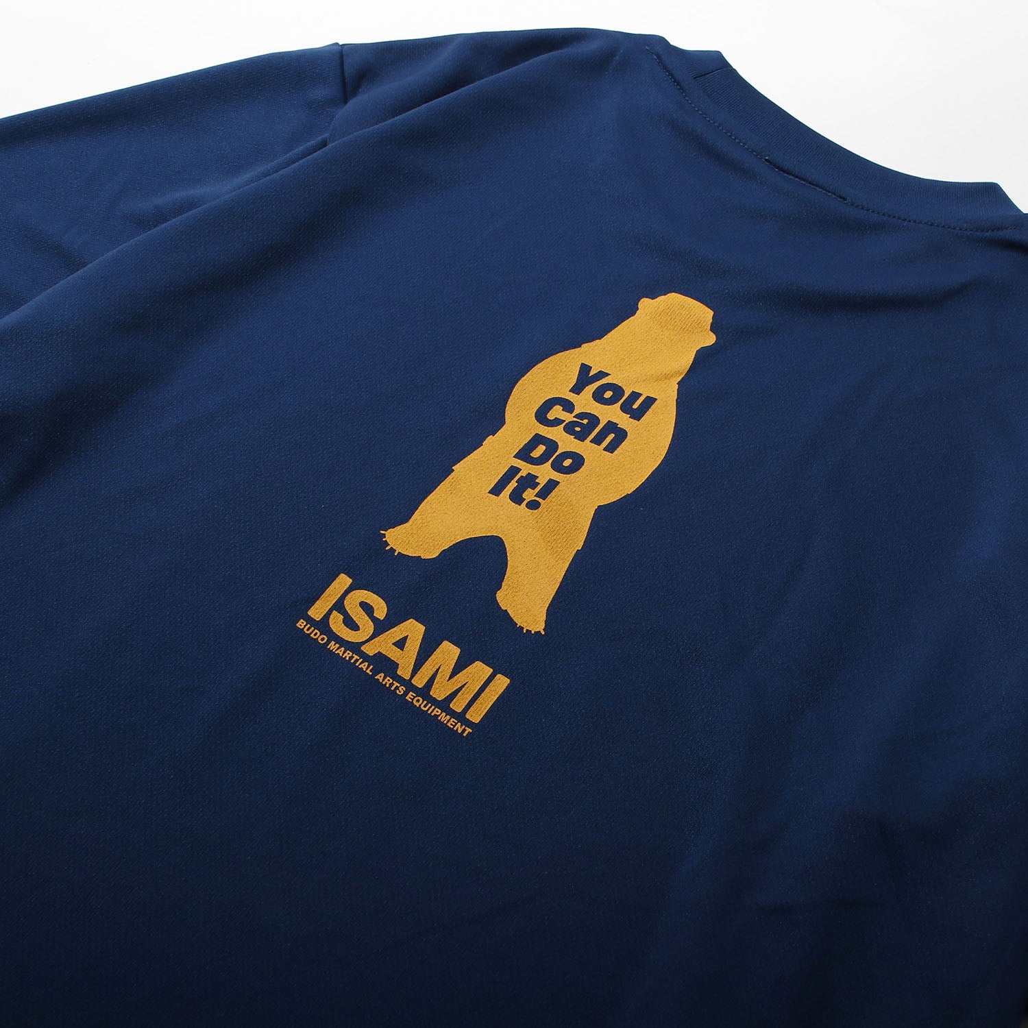 Isami You Can Do It Karate Bear T-Shirt in Indigo, detail