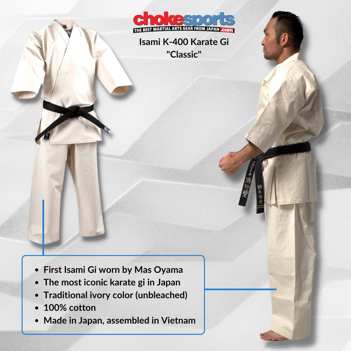 Isami Karate Gi K-400 – Full Contact Ivory Karate Uniform