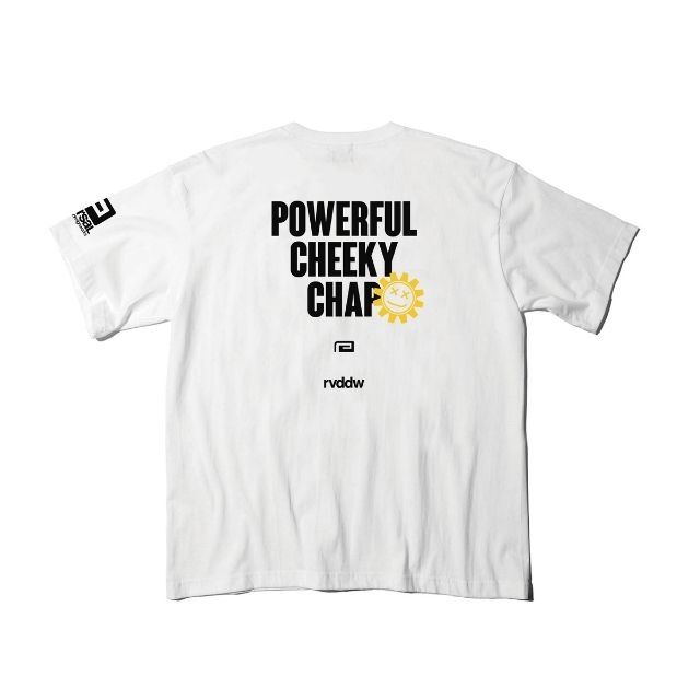 Reversal RVDDW Himawari Big Mark T-Shirt – White – flat lay