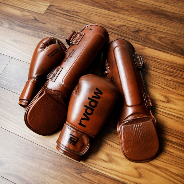 Vintage Kickboxing Shin Guards-Reversal RVDDW-ChokeSports