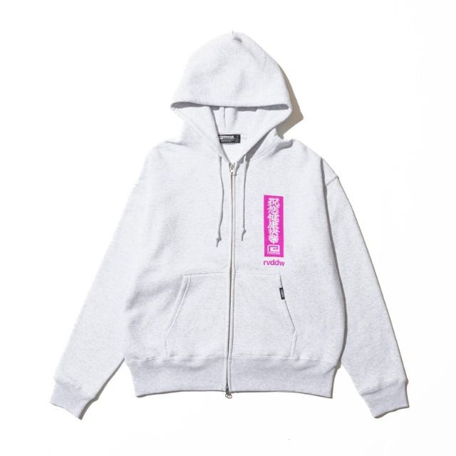 Reversal RVDDW Ping An Fu Box Zip Hoodie – Ash – flat lay