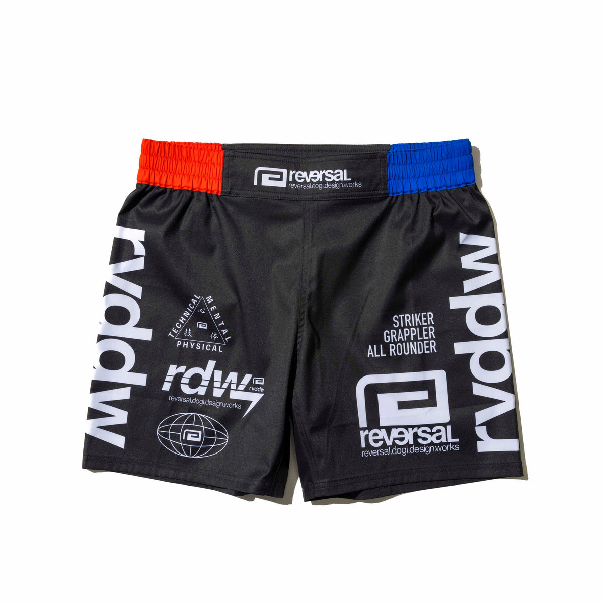 Reversal RVDDW Racing Fight Shorts – Black – flat lay