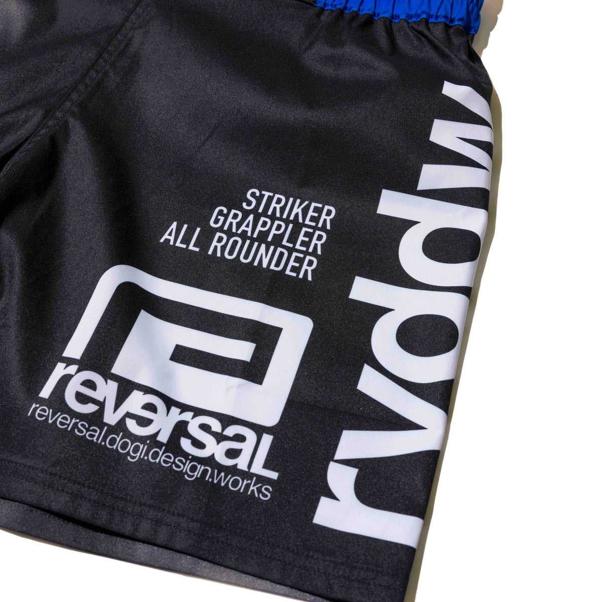 Reversal RVDDW Racing Fight Shorts – Black – detail shot