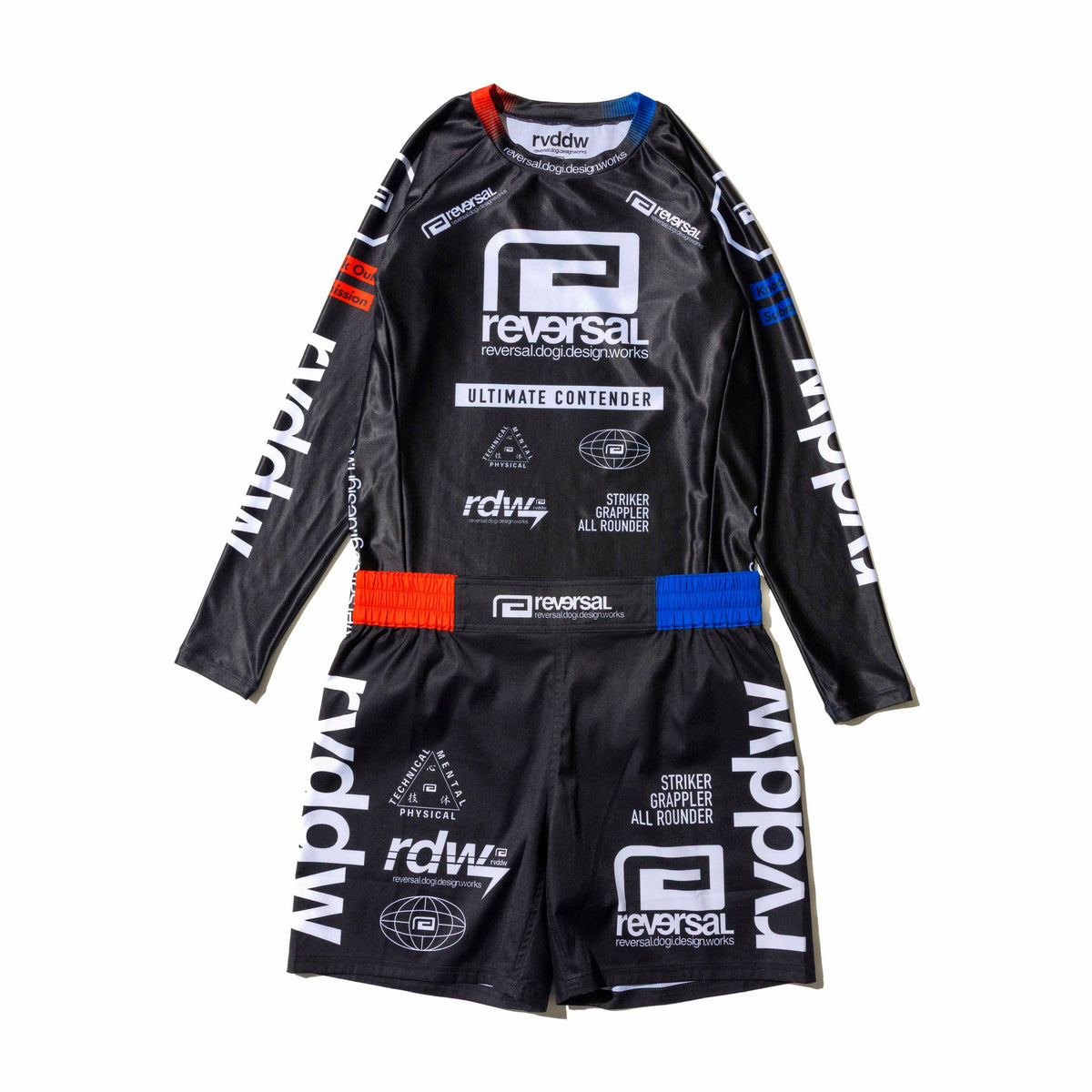 Reversal RVDDW Racing Fight Shorts – Black – flat lay