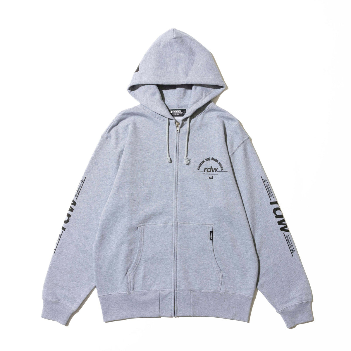Reversal RVDDW RDW Heavyweight Zip Hoodie – Gray – flat lay