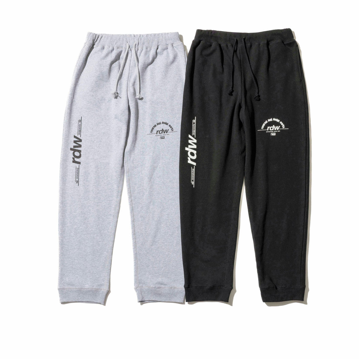 Reversal RVDDW RDW Logo Sweatpants – Black and Gray – flat lay