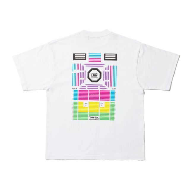 Reversal RVDDW Arena Seating Chart T-Shirt – White – flat lay