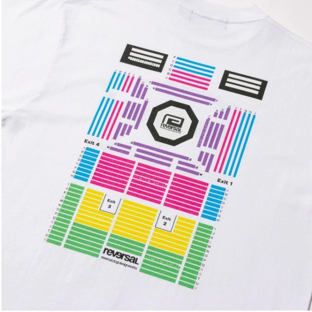 Reversal RVDDW Arena Seating Chart T-Shirt – White – detail shot