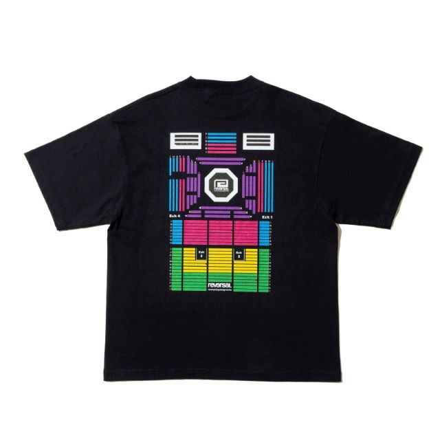 Reversal RVDDW Arena Seating Chart T-Shirt – Black – flat lay