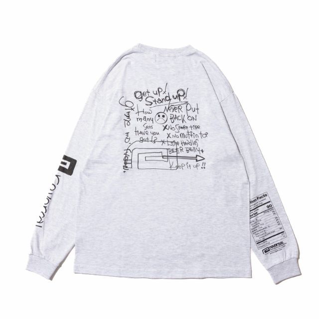 Reversal RVDDW Make A Note Long T-Shirt – Ash – flat lay