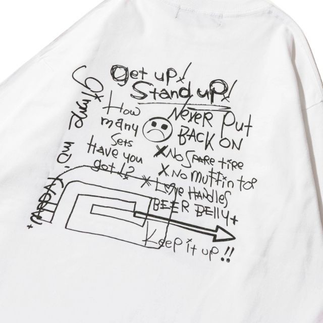 Reversal RVDDW Make A Note Long T-Shirt – White – detail shot