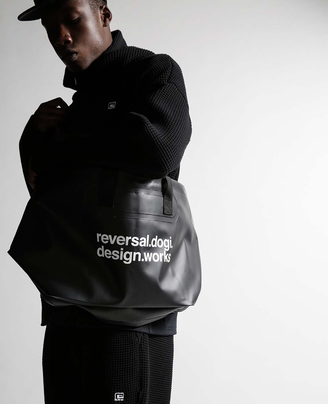Black Waterproof Tote Shoulder Bag from RVDDW Tokyo