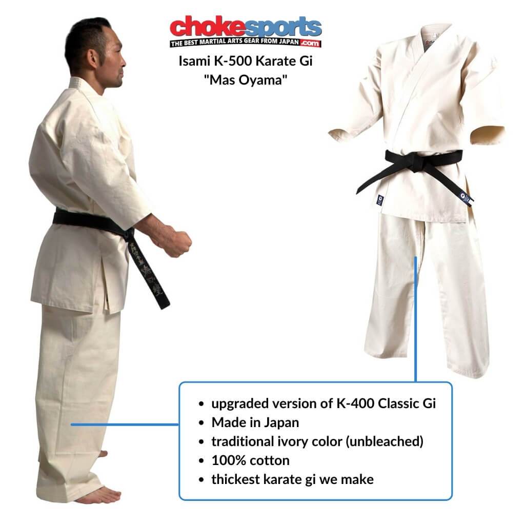 メンズサイズ　極真空手　KYOKUSHINKAI ISAMI Isami Karate Gi K-500 – Mas Oyama Heavyweight Gi Made in Japan