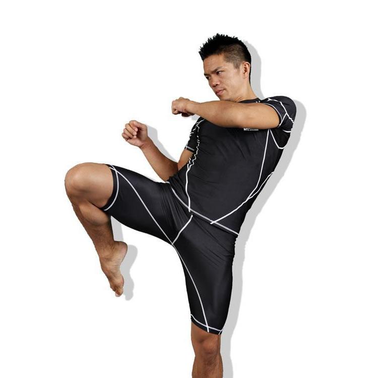 Black Compression Shorts for Martial Arts Fitness